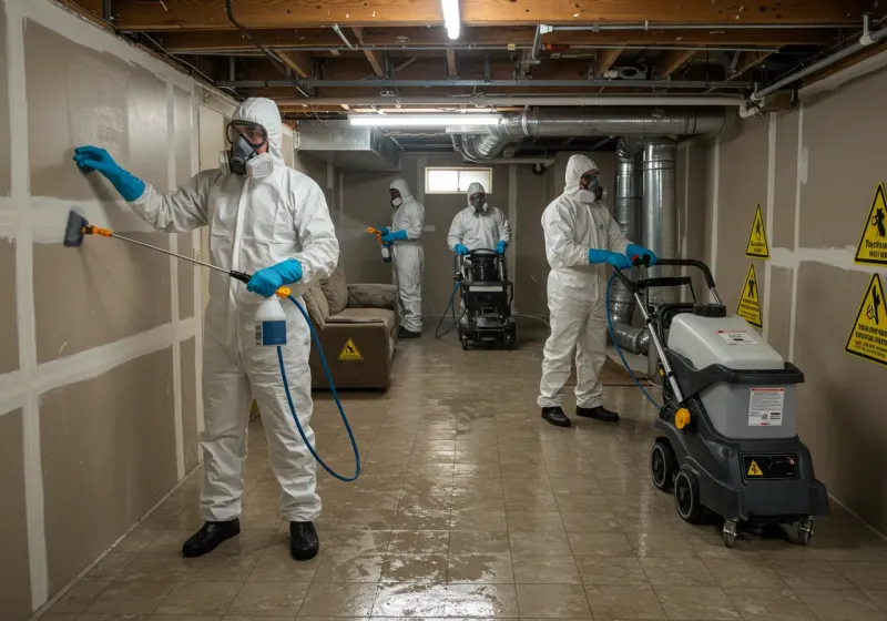 Basement Moisture Removal and Structural Drying process in Carthage, NY